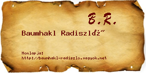 Baumhakl Radiszló névjegykártya